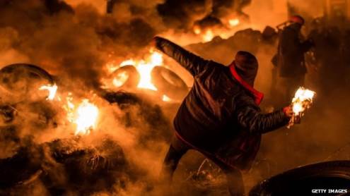 Lapkritį Kijeve prasidėję protestai Ukrainą atvedė prie bankroto ribos. bbc.co.uk nuotrauka 