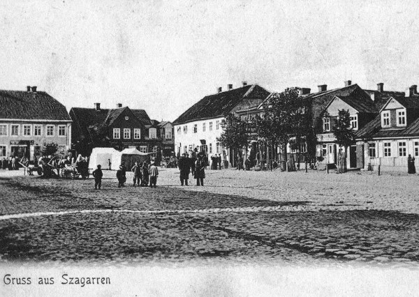 Turgaus aikštė 1910 m. Čia apsipirkti atvykdavo žmonės iš visos Lietuvos ir net Latvijos.