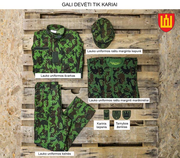 Uniformos detalės, kurias leidžiama dėvėti tik kariams. KAM nuotr.